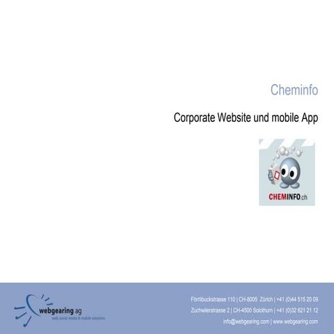 Cheminfo Website und mobiles App