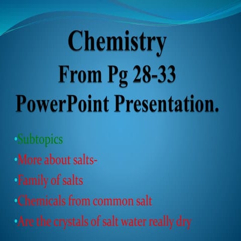 Salts class 10 | PDF