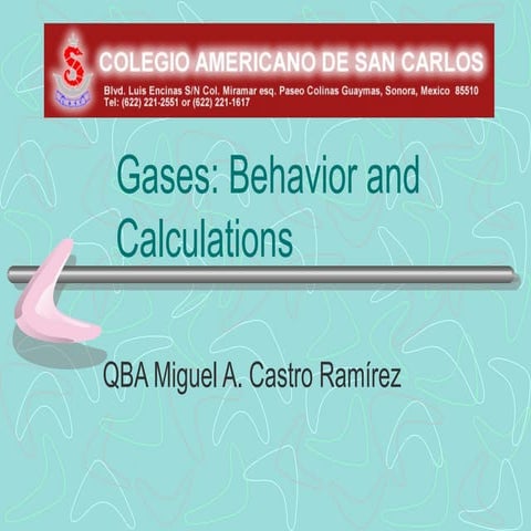 GASES: BEHAVIOR AND CALCULATIONS