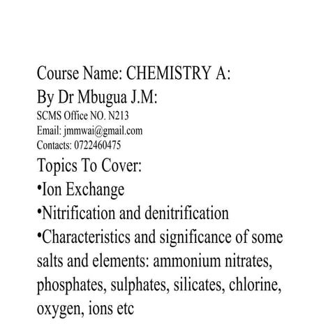 Chemistry A notes on Ion Exchange .ppt.x