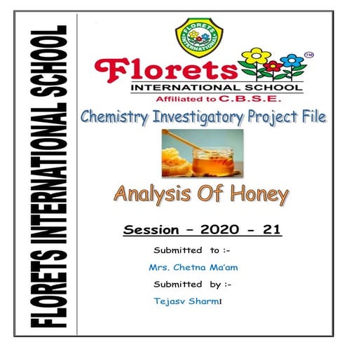 CHemistry project on HOney analysis | DOCX