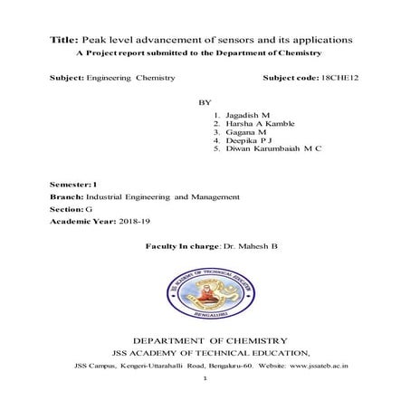 Peak Level Advancement of Sensors and its Applications.