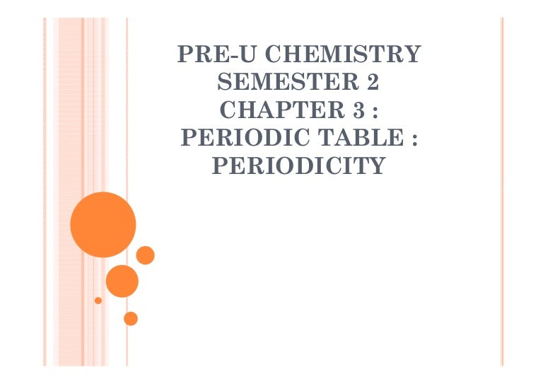 inorganic chemistry periodic table periodicity