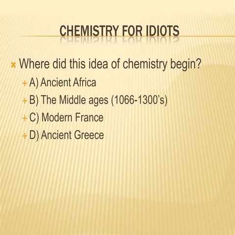Chemistry for the clueless