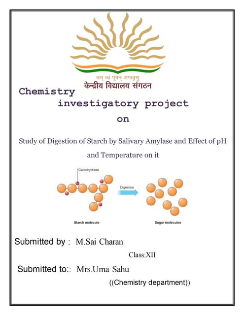 Chemistry Investigatory Project Class 11 & 12 | PDF