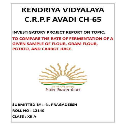 To compare rate of fermention of give sample | PDF
