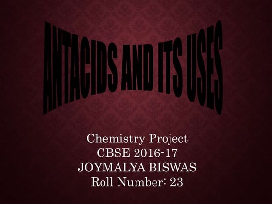 Chemistry investigatory project on Antacids | PDF