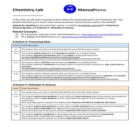 Chemistry Lab Manual 2012-13