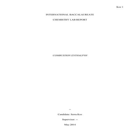 Chemistry Lab Report 1