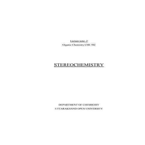 Chemistry ln 2 stereochemistry