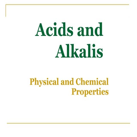Chemistry - acids and alkali