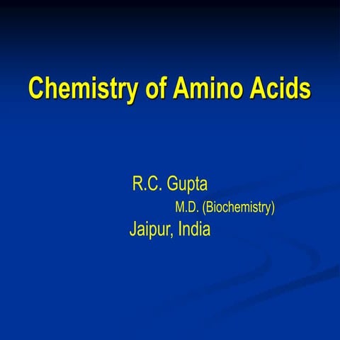 Chemistry of amino acids