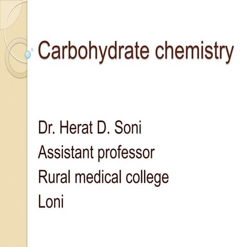 Chemistry of carbohydrate for M.B.B.S students