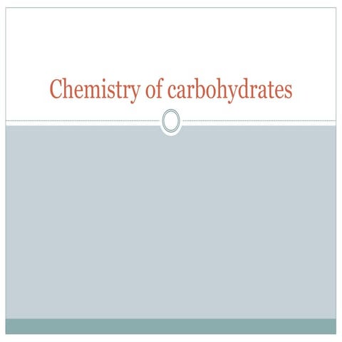 chemistry of carbohydrates