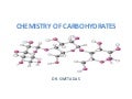 Chemistry of carbohydrates