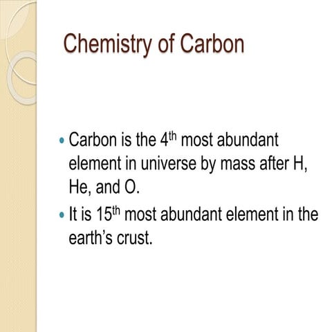 Chemistry of carbon