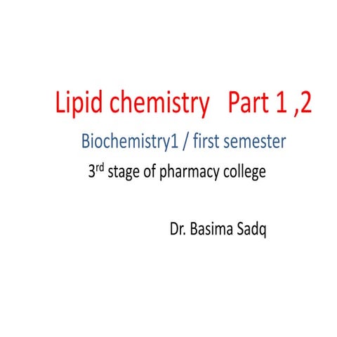 Chemistry of Lipid 