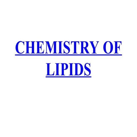 Chemistry of lipids on human body for bsc nursing
