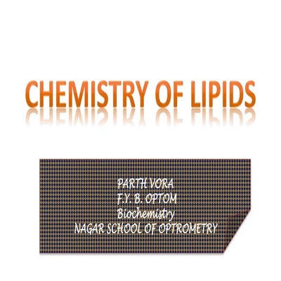 Chemistryoflipidsclassification