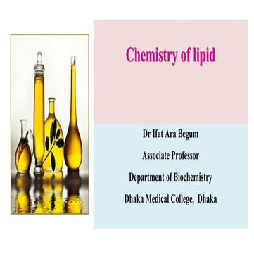 Chemistry of lipid , september 2020