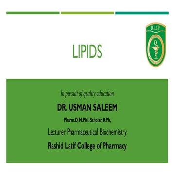 Chemistry of lipids ii