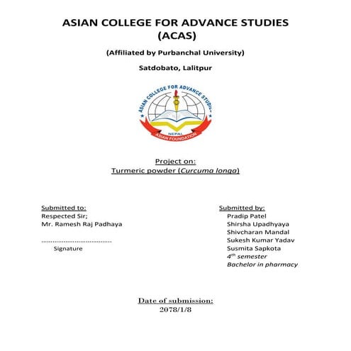 Chemistry of Natural Product (CNP) Turmeric powder (Curcuma longa).pdf