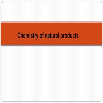 Chemistry of natural_products