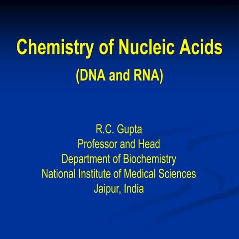 Chemistry of nucleic acids