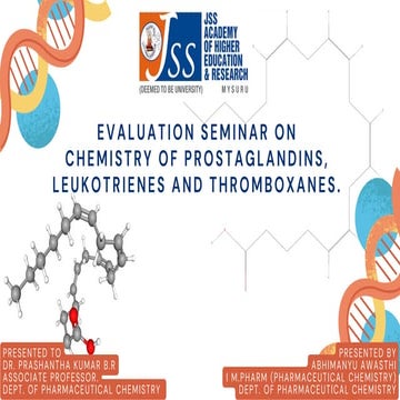 Chemistry of prostaglandins, leukotrienes and thromboxanes