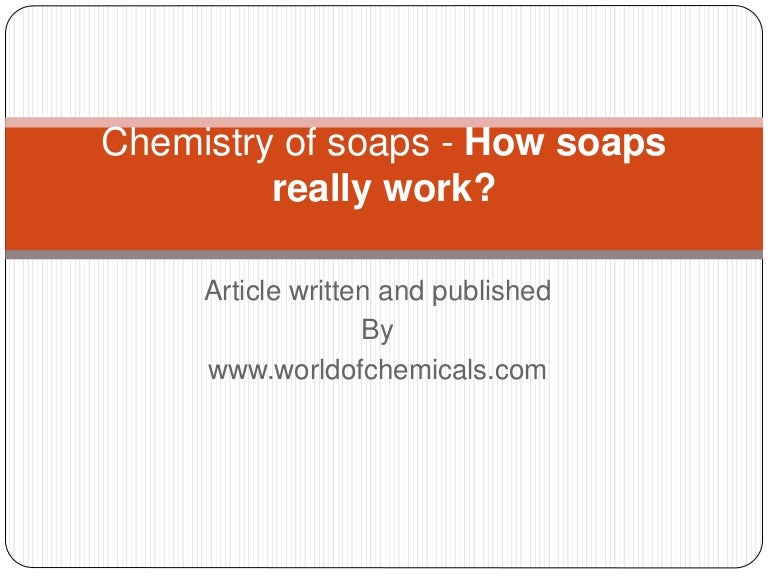Chemistry of soaps