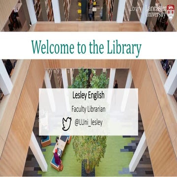 Chemistry Welcome to the Library talk 2019