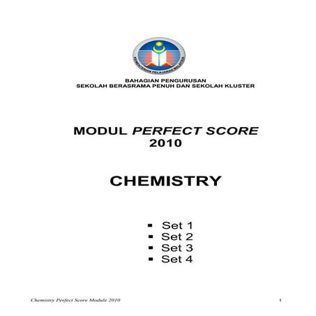 Chemistry perfect score module 2010