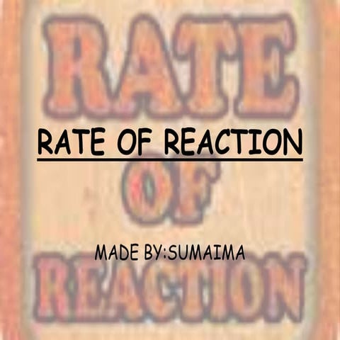 Rate of reaction 