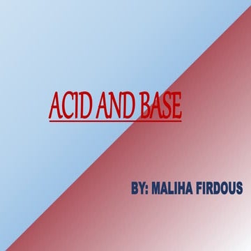 Acid and Base