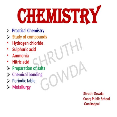 chemistry all topics covered in single presentation foricse grade 10