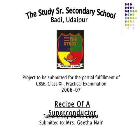 Making a Superconductor at Home or School!!