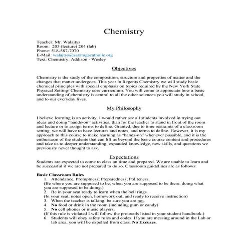 Chemistry syllabus 2008