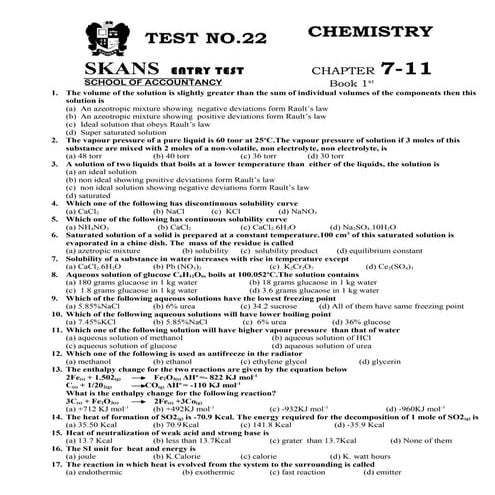 Chemistry tesst 22