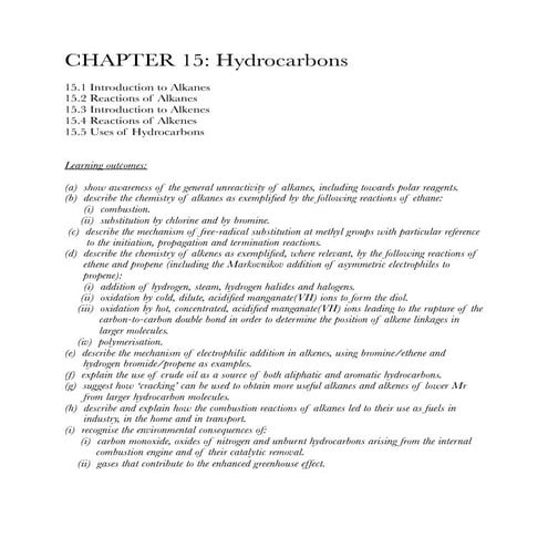 Chemistry zimsec chapter 15 hydrocarbons