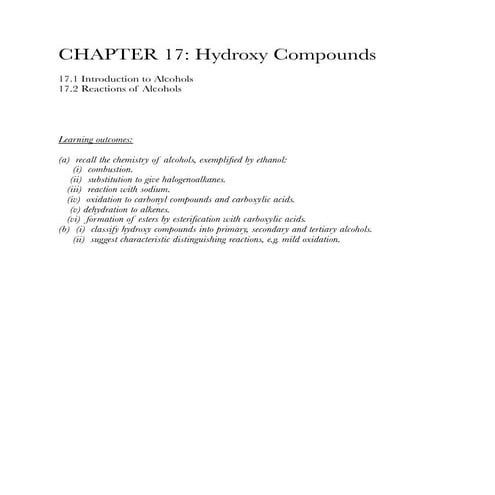 Chemistry zimsec chapter 17 hydroxy compounds