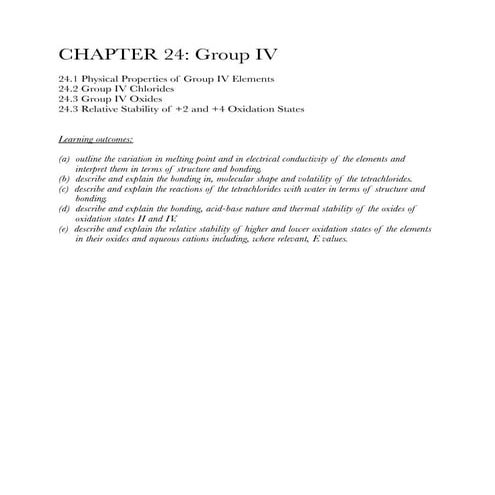 Chemistry zimsec chapter 24 group iv