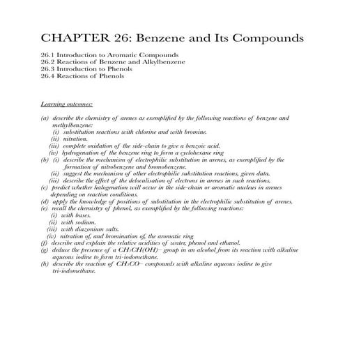 Chemistry zimsec chapter 26 benzene and its compounds