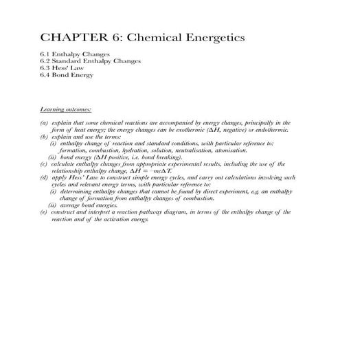 Chemistry zimsec chapter 6 chemical energetics