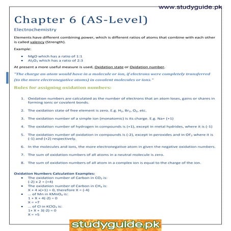 Chemistry zimsec chapter 6 electrochemistry | PDF