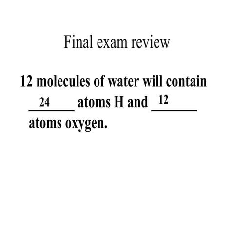 Chem one sem exam review