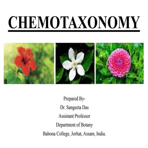 Chemotaxonomy-Plant Taxonomy