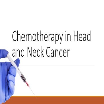 Chemotherapy in head and neck 