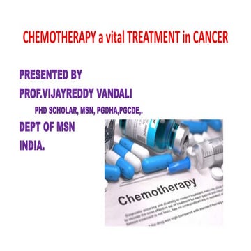 Chemotherapy a vital treatment in CANCER