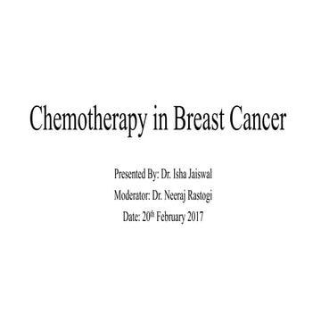 EVOLUTION OF CHEMOTHERAPY IN BREAST CANCER