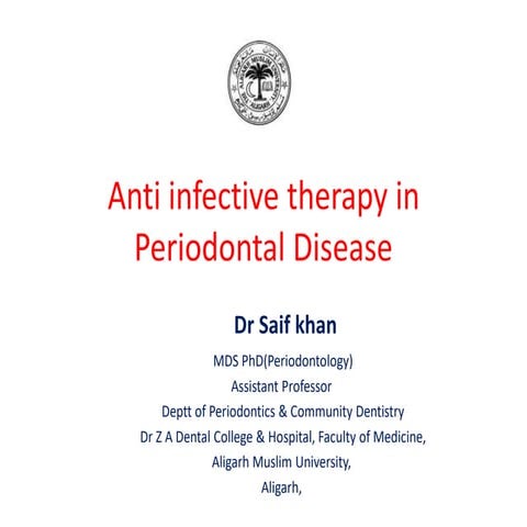 Chemotherapy in periodontology